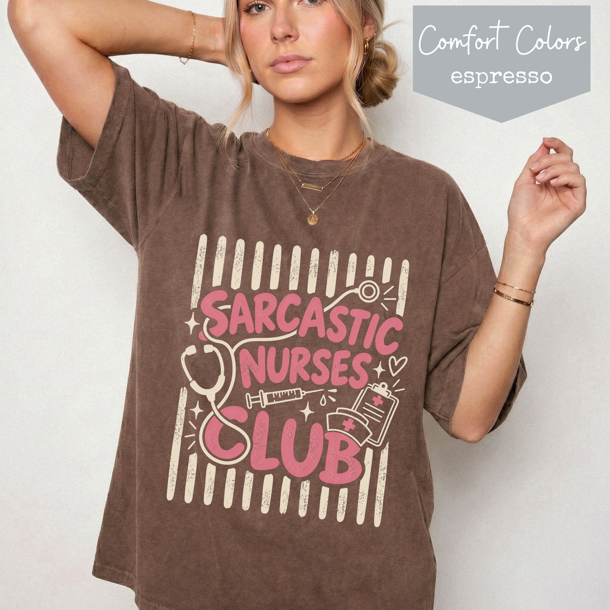 Sarcastic Nurses Club Shirt, Funny Nurse T Shirt, ER Nurse Shirt, Nurse Gift, Comfort Colors Nurse Tee, Healthcare Worker Shirt, RN Gift