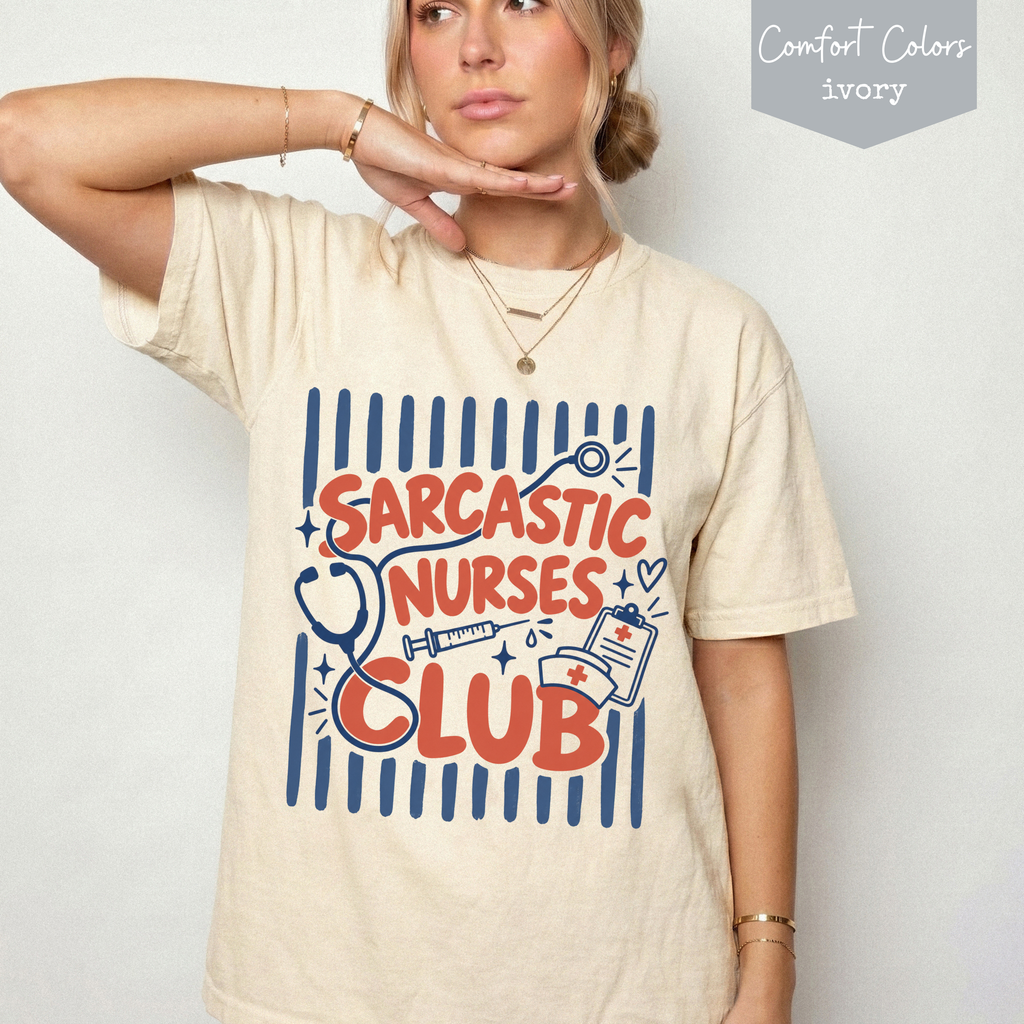 Sarcastic Nurses Club Shirt, Funny Nurse T Shirt, ER Nurse Shirt, Nurse Gift, Comfort Colors Nurse Tee, Healthcare Worker Shirt, RN Gift