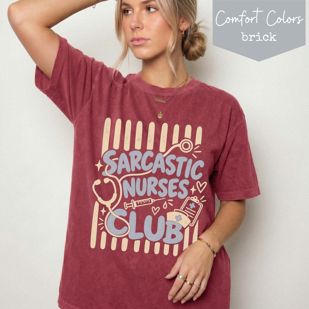 Sarcastic Nurses Club Shirt, Funny Nurse T Shirt, ER Nurse Shirt, Nurse Gift, Comfort Colors Nurse Tee, Healthcare Worker Shirt, RN Gift