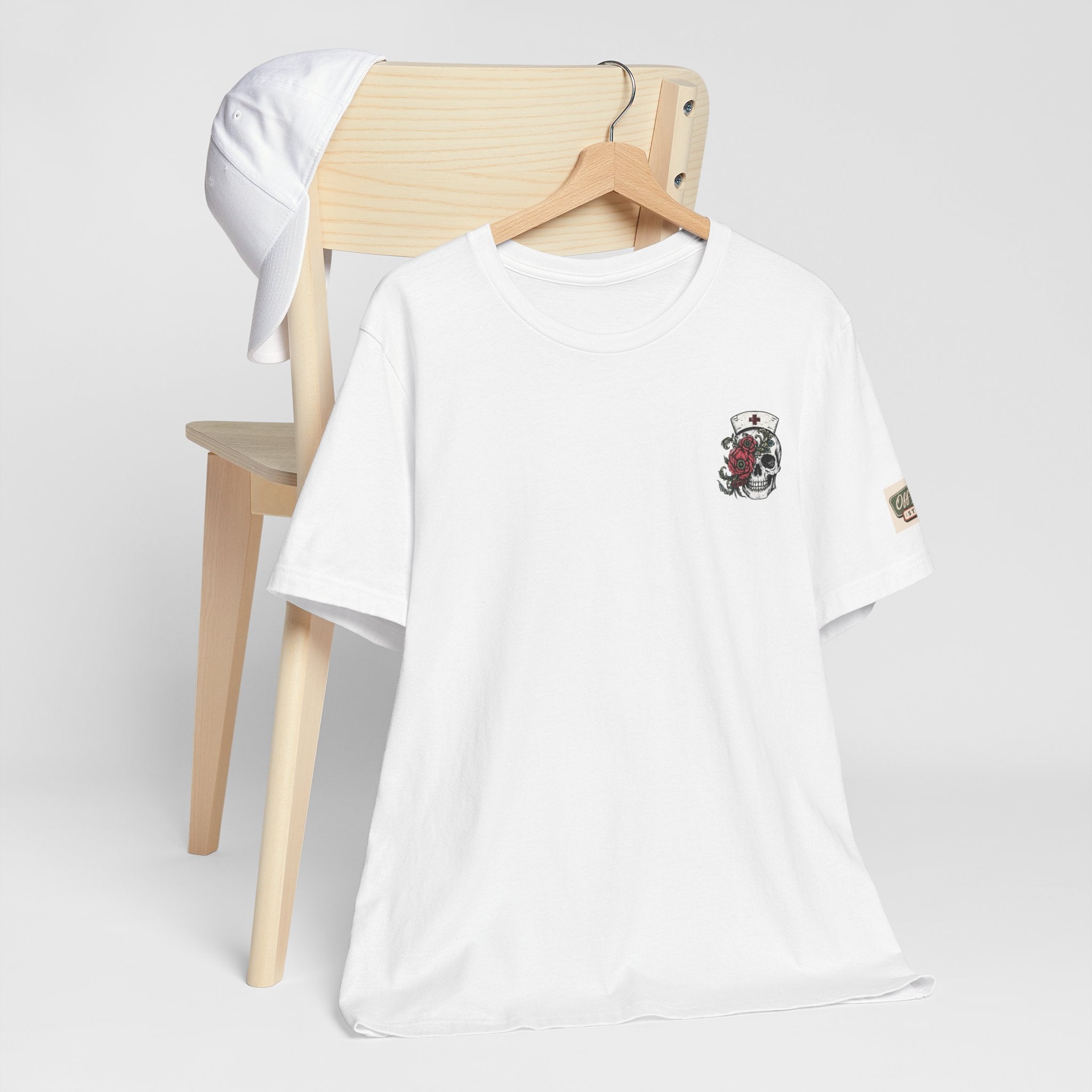Emergency Nurse Shirt | Gothic Floral Nurse Tee | Vintage Tattoo Style ER Nurse T-Shirt | Bella & Canvas