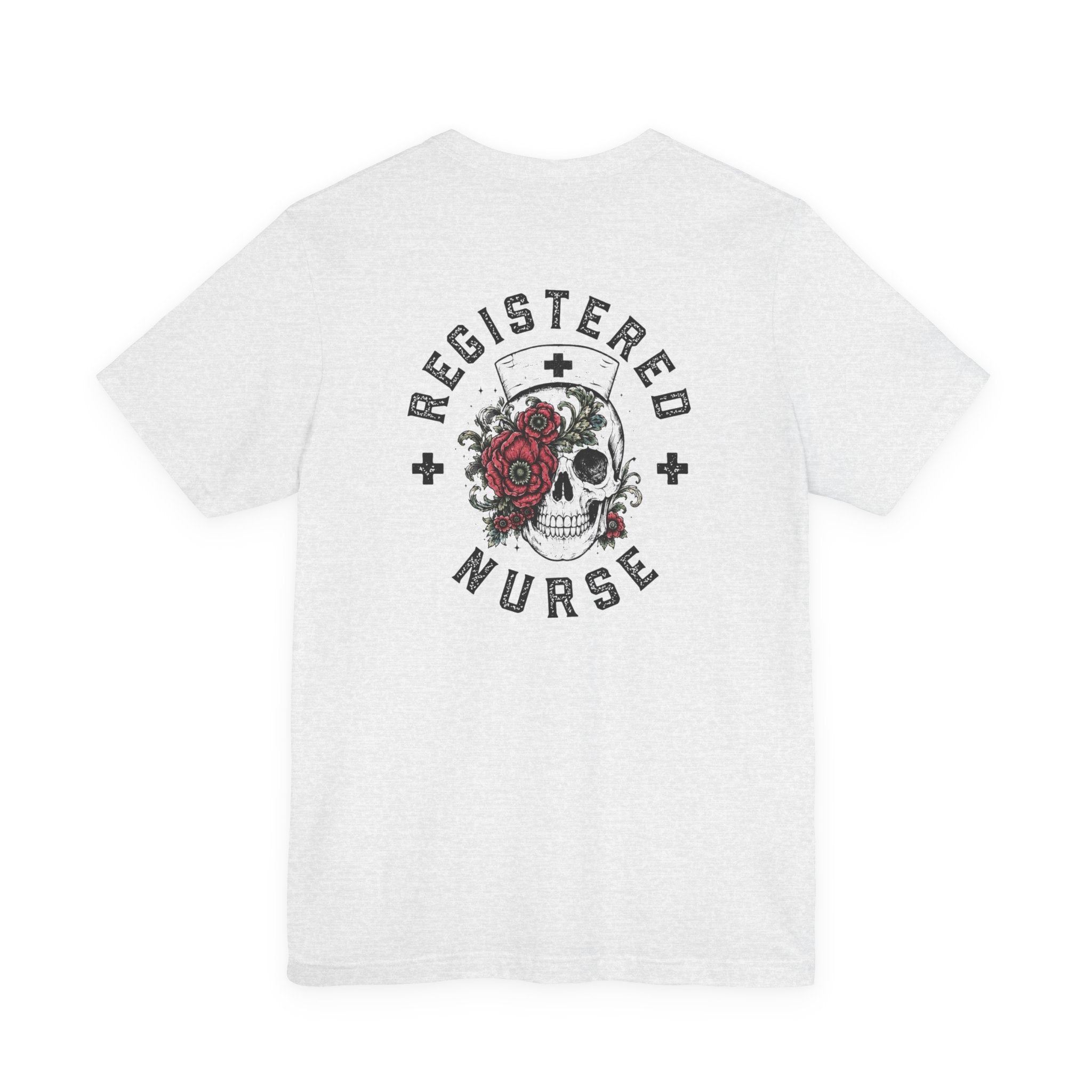 Registered Nurse Vintage Skull Tee | Tattoo Style RN Shirt | Nurse Gift | Floral Skull Graphic Tee | Bella Canvas | Off Shift Studio