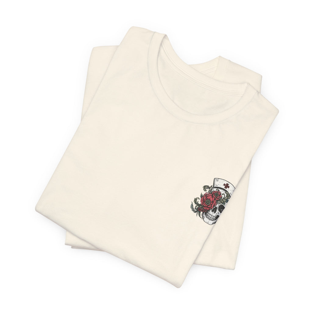 Night Shift Nurse Shirt | Skeleton Nurse T-Shirt | Tattoo Style Medical Shirt | Bella+Canvas