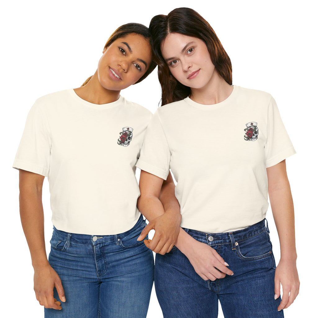 Night Shift Nurse Shirt | Skeleton Nurse T-Shirt | Tattoo Style Medical Shirt | Bella+Canvas