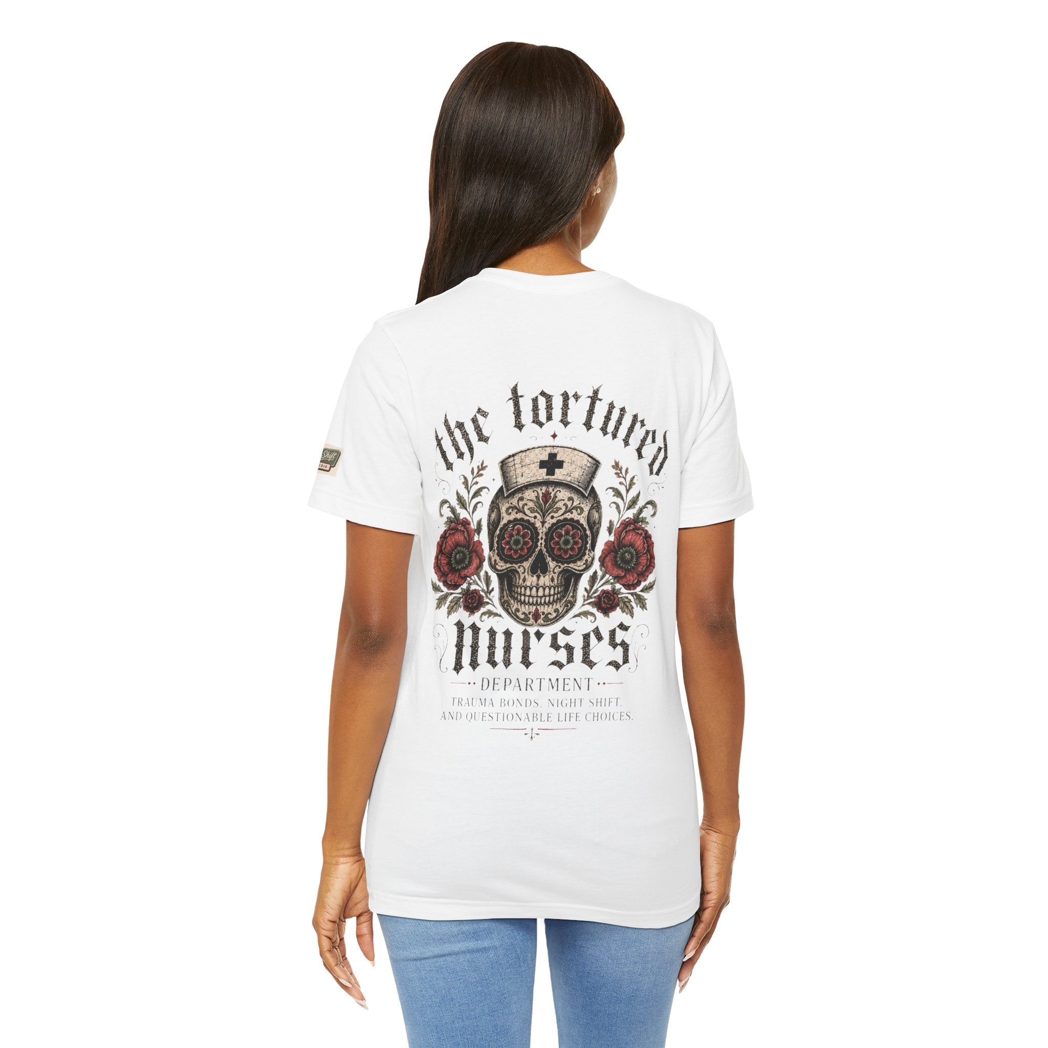 The Tortured Nurses Tee | Gothic Nurse Skull Shirt | Vintage Tattoo Medical Graphic Tee