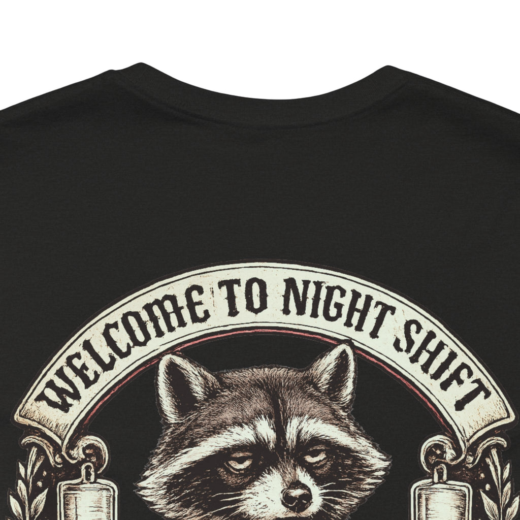 Night Shift Raccoon Nurse T-Shirt — "Welcome to Night Shift" Work Tee for Nurses & Healthcare
