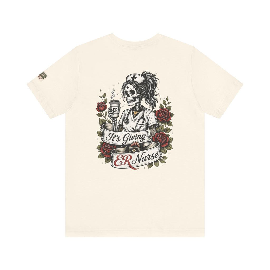 ER Nurse Skull Tee — "It's Giving ER Nurse" Graphic T-Shirt