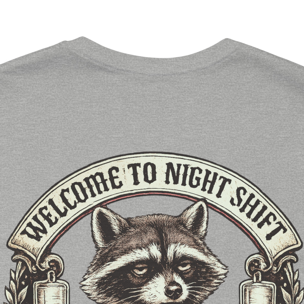 Night Shift Raccoon Nurse T-Shirt — "Welcome to Night Shift" Work Tee for Nurses & Healthcare