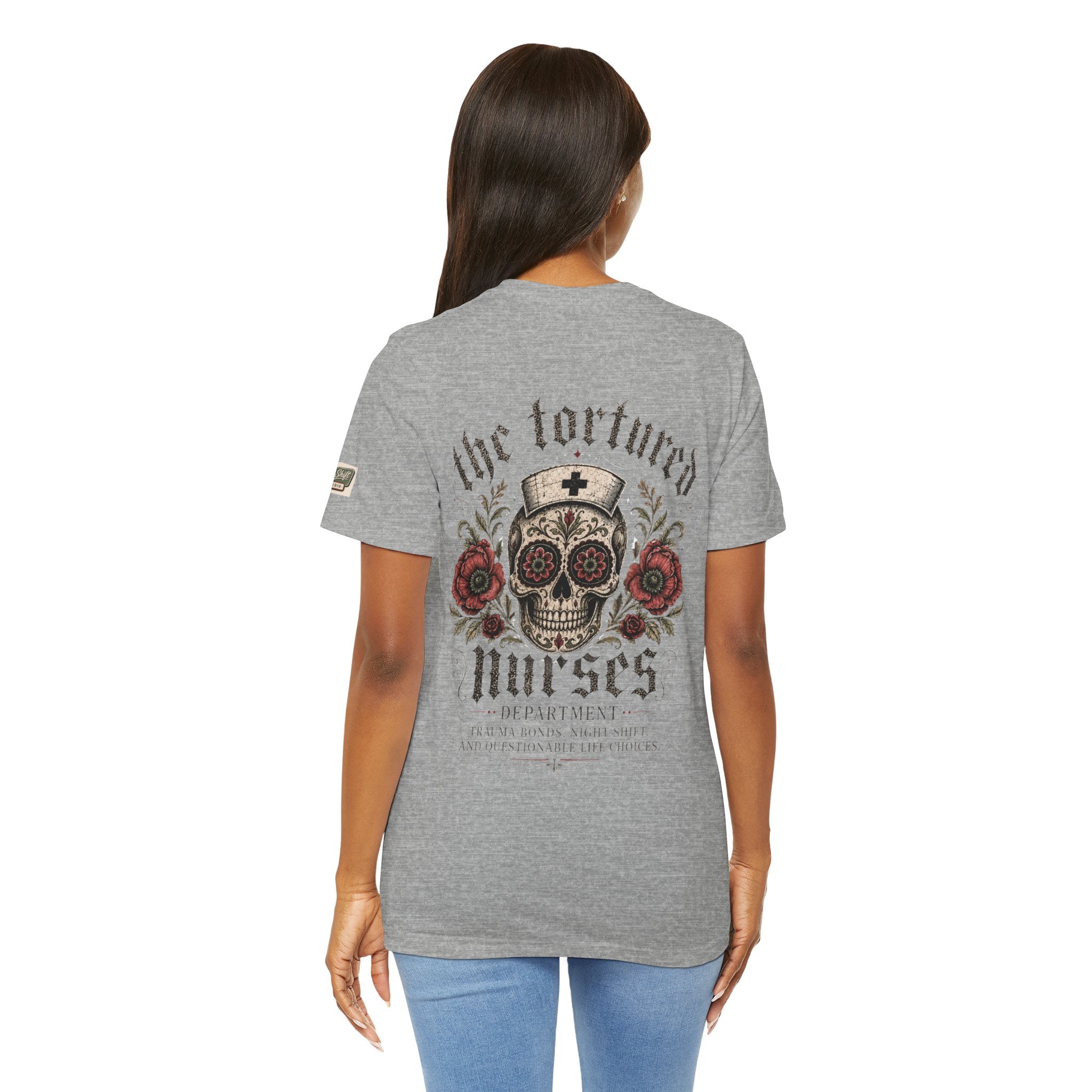The Tortured Nurses Tee | Gothic Nurse Skull Shirt | Vintage Tattoo Medical Graphic Tee