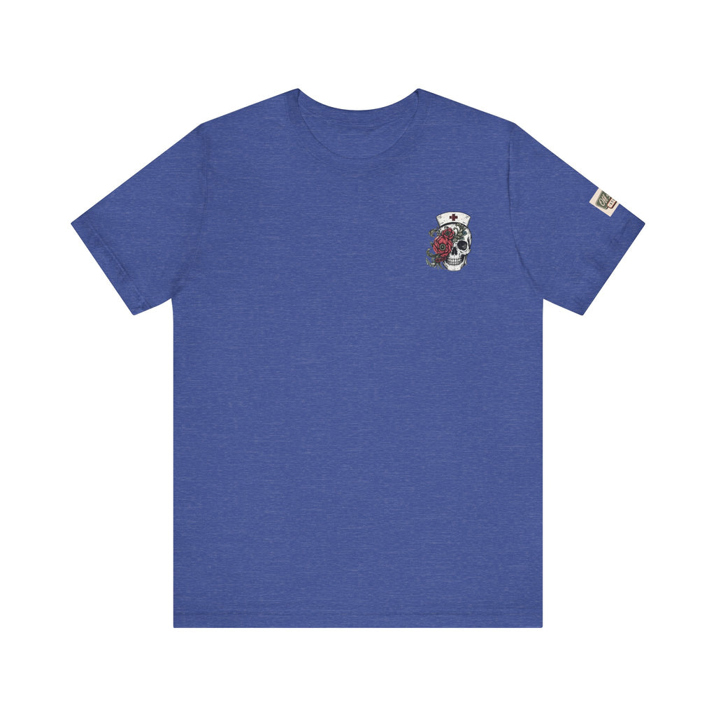 Night Shift Nurse Shirt | Skeleton Nurse T-Shirt | Tattoo Style Medical Shirt | Bella+Canvas