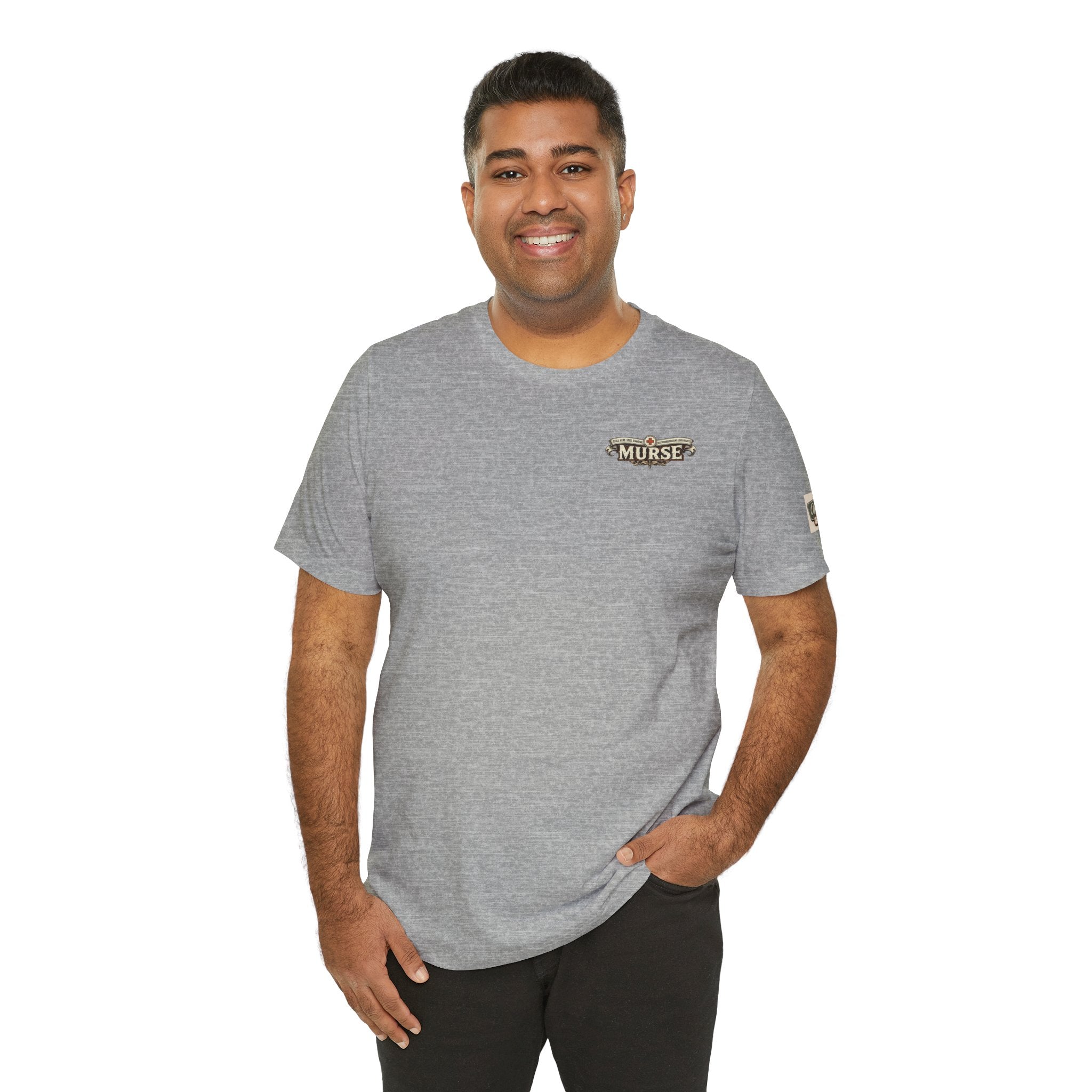 Murse Skull Nurse Graphic Tee — Vintage Medical Tattoo Back Print | Male Nurse Gift