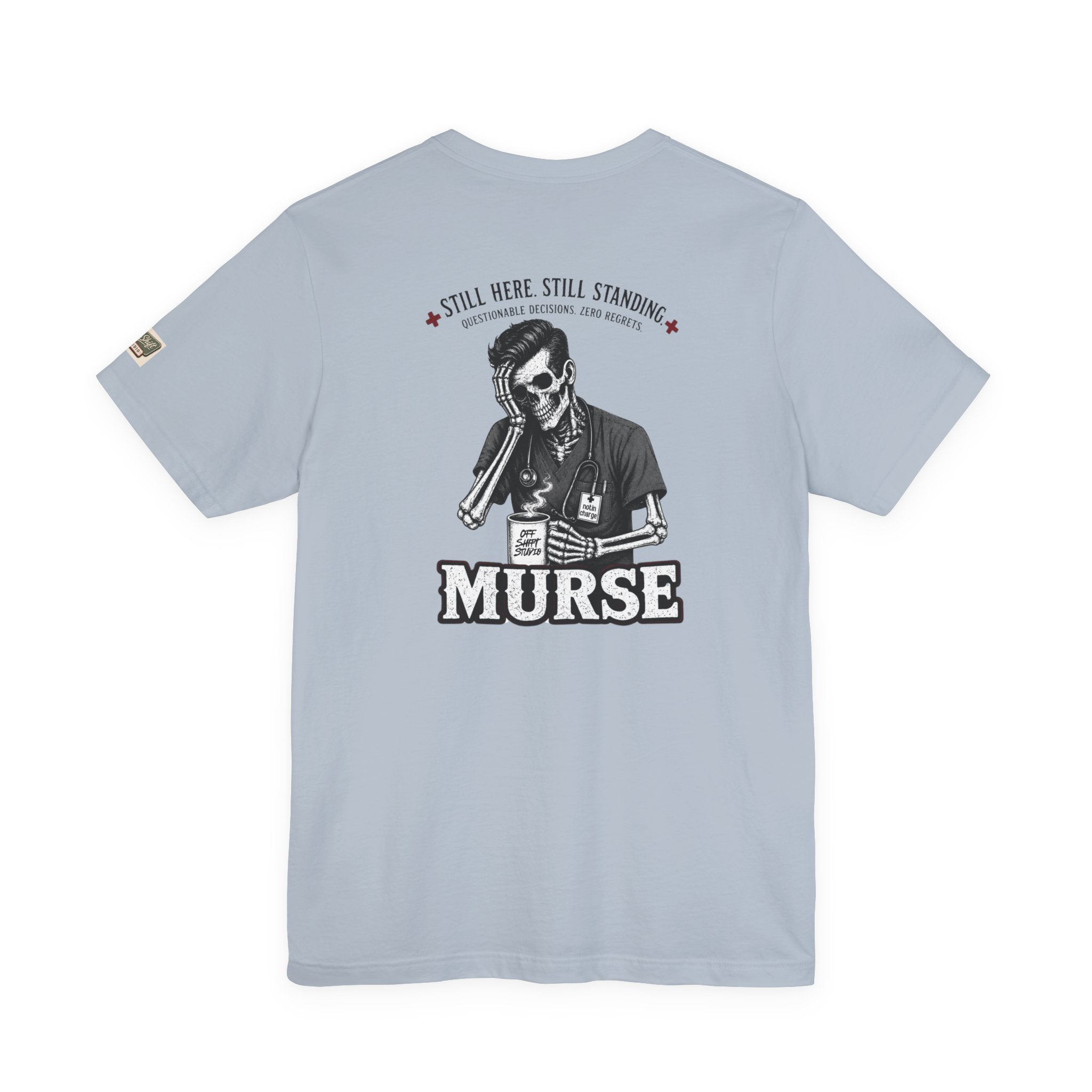 Murse Skeleton Nurse Graphic Tee — Back Print | Male Nurse Gift