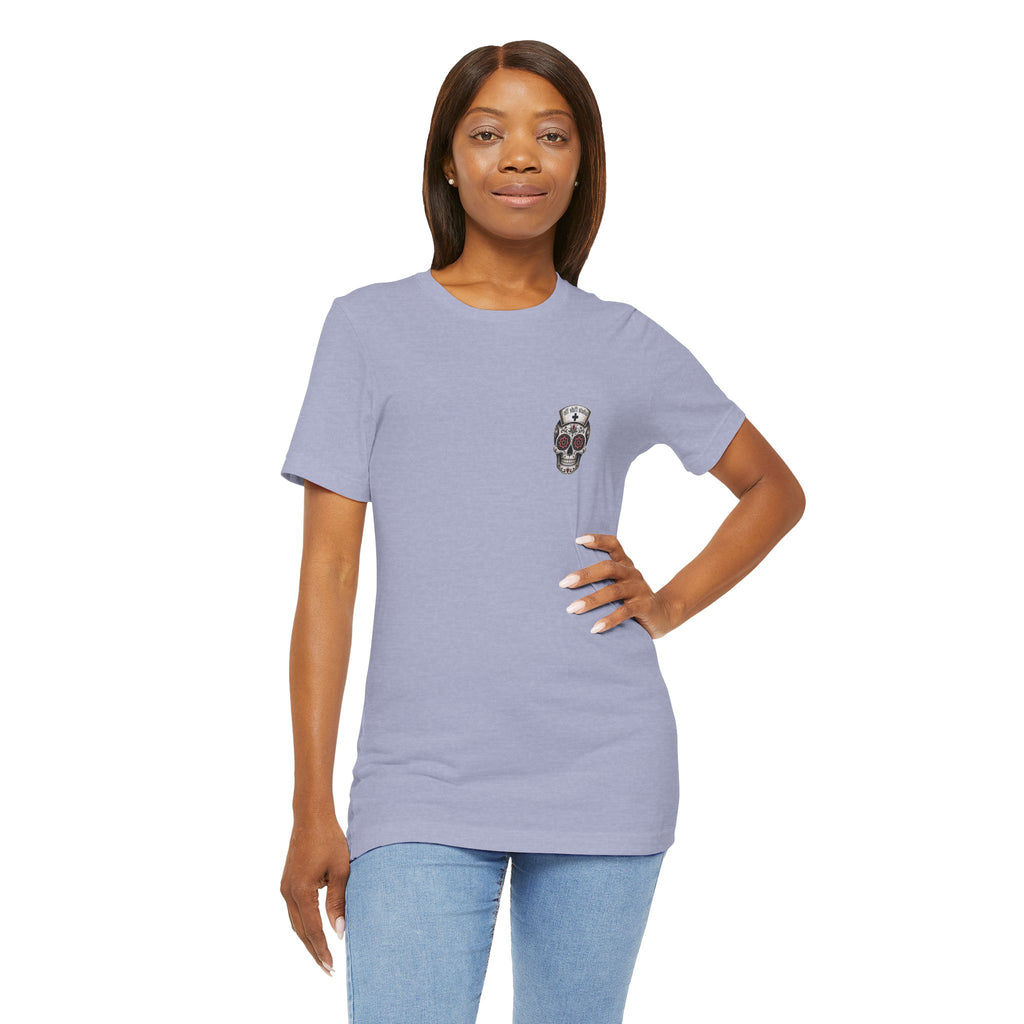 Registered Nurse Vintage Skull Tee | Tattoo Style RN Shirt | Nurse Gift | Floral Skull Graphic Tee | Bella Canvas | Off Shift Studio