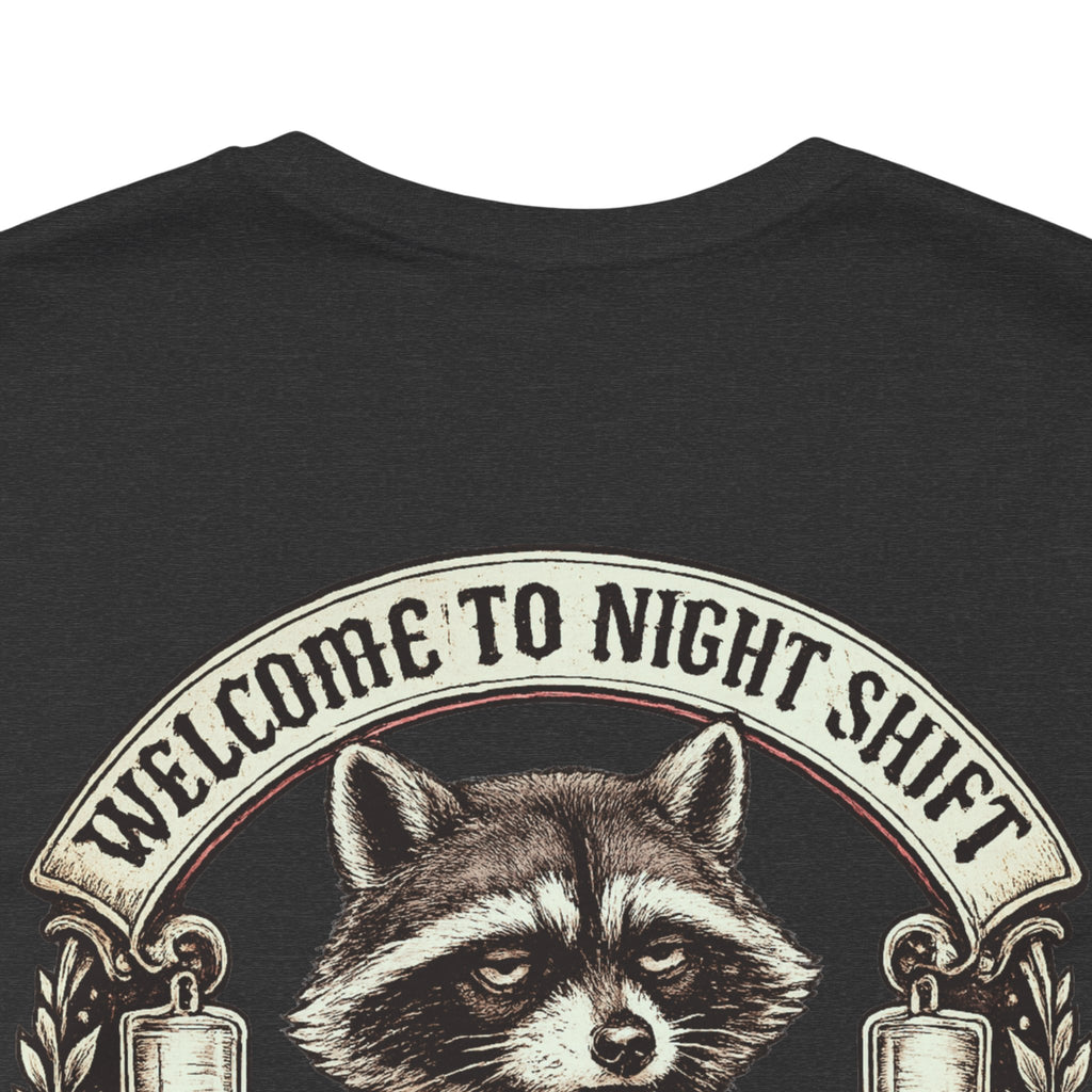 Night Shift Raccoon Nurse T-Shirt — "Welcome to Night Shift" Work Tee for Nurses & Healthcare