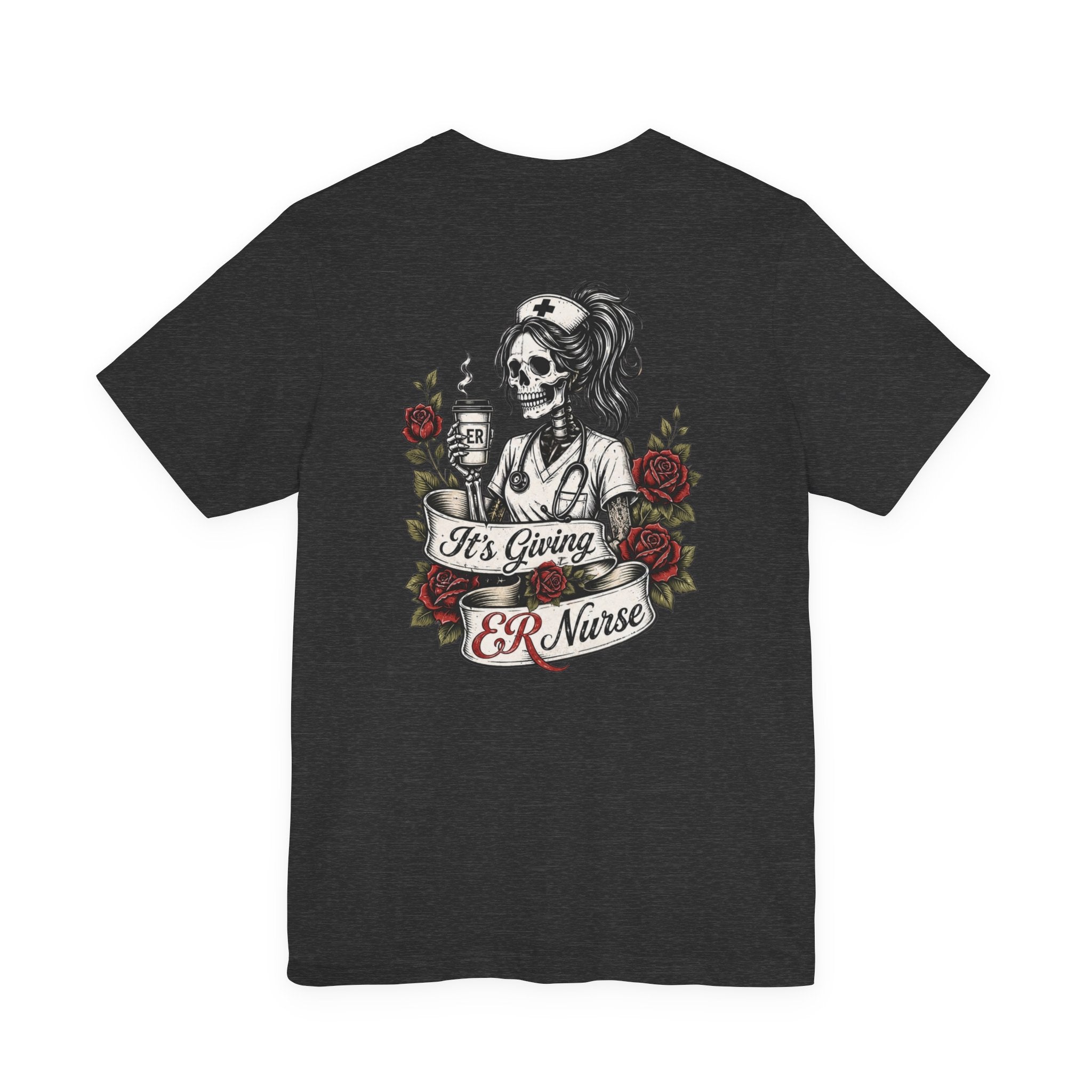 It's Giving ER Nurse Shirt | Funny ER Nurse Tee | Emergency Room Nurse Gift | Gothic Skeleton Nurse Shirt | Tattoo Style Healthcare T-Shirt