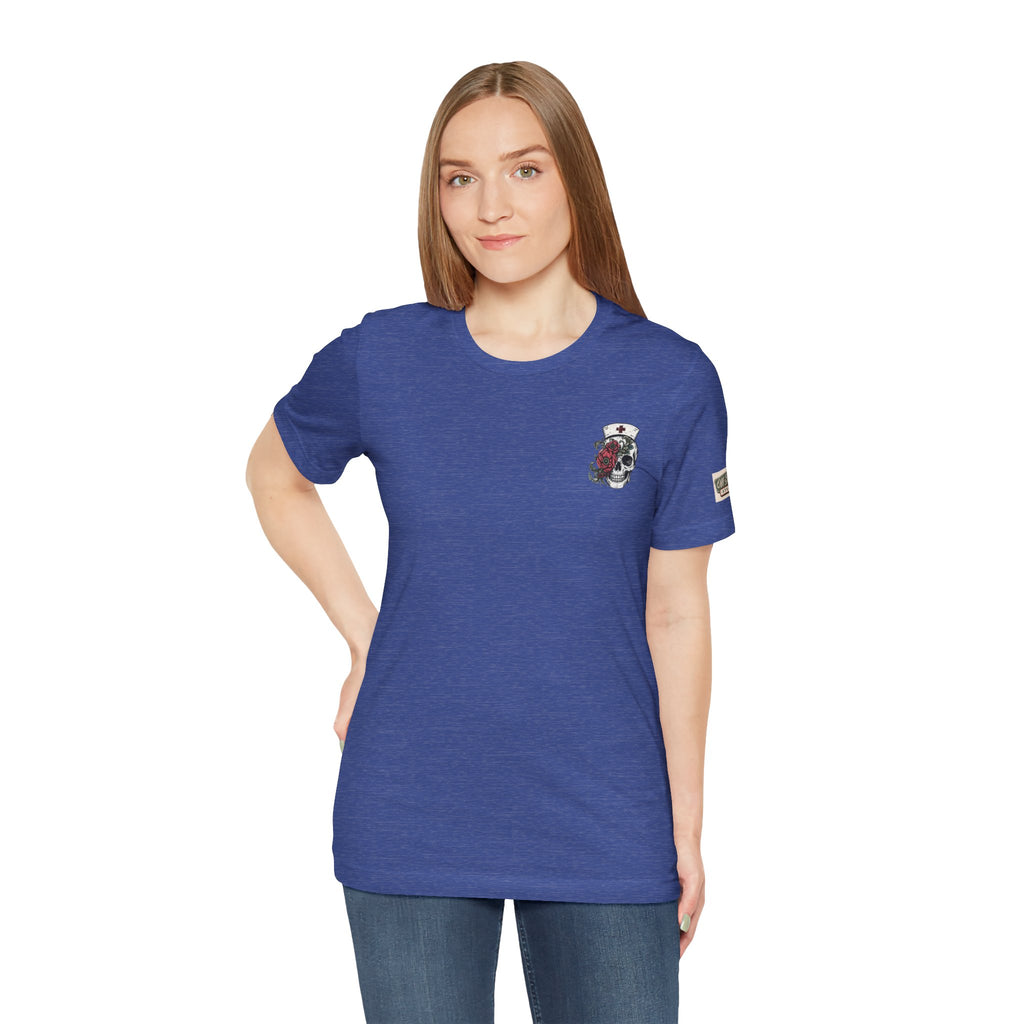 Night Shift Nurse Shirt | Skeleton Nurse T-Shirt | Tattoo Style Medical Shirt | Bella+Canvas