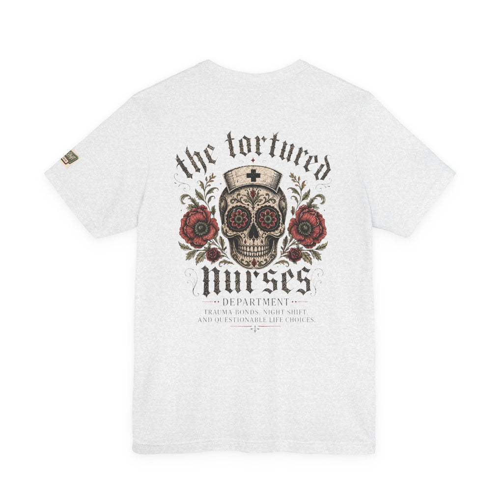 The Tortured Nurses Tee | Gothic Nurse Skull Shirt | Vintage Tattoo Medical Graphic Tee