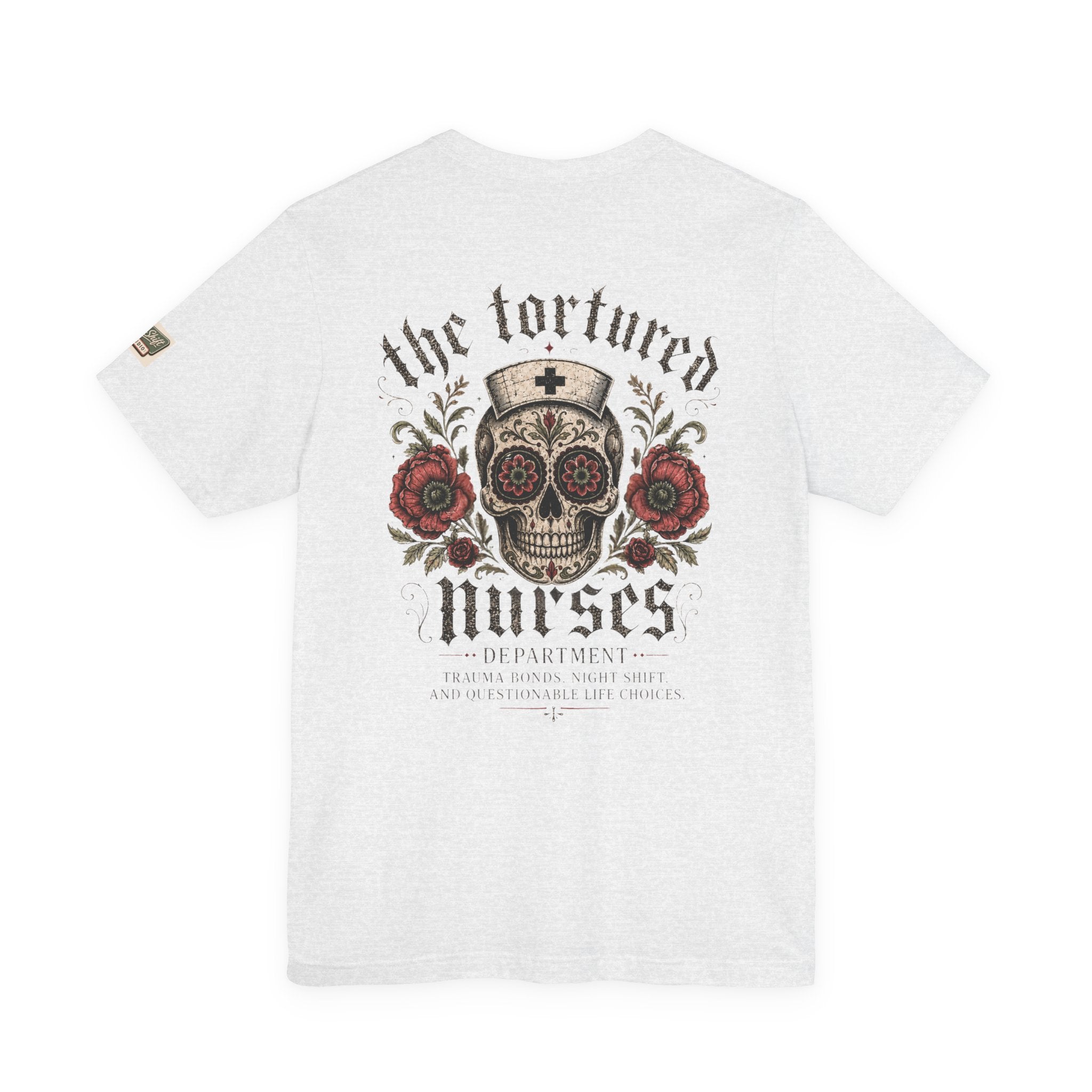 The Tortured Nurses Tee | Gothic Nurse Skull Shirt | Vintage Tattoo Medical Graphic Tee