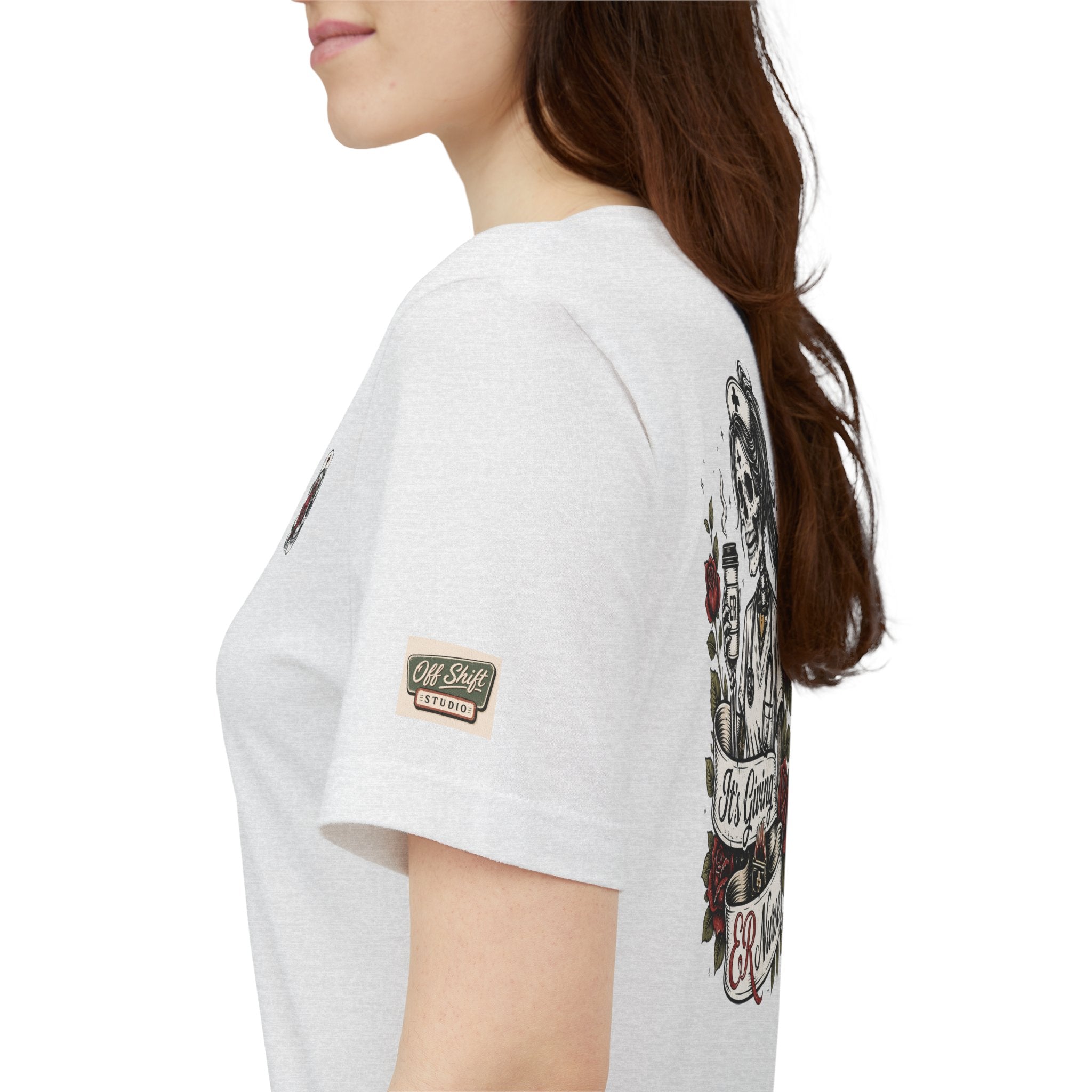 ER Nurse Skull Tee — "It's Giving ER Nurse" Graphic T-Shirt