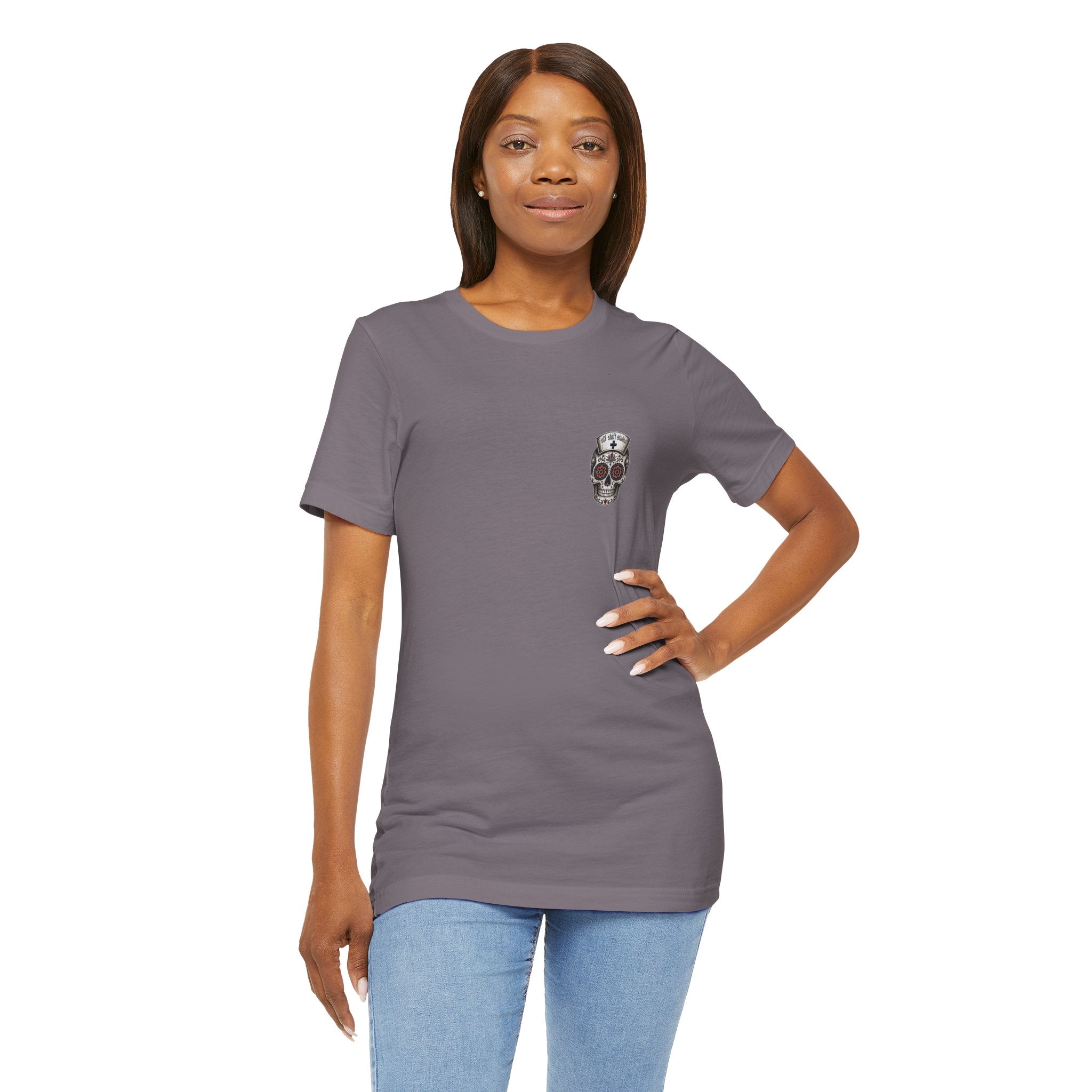 Registered Nurse Vintage Skull Tee | Tattoo Style RN Shirt | Nurse Gift | Floral Skull Graphic Tee | Bella Canvas | Off Shift Studio