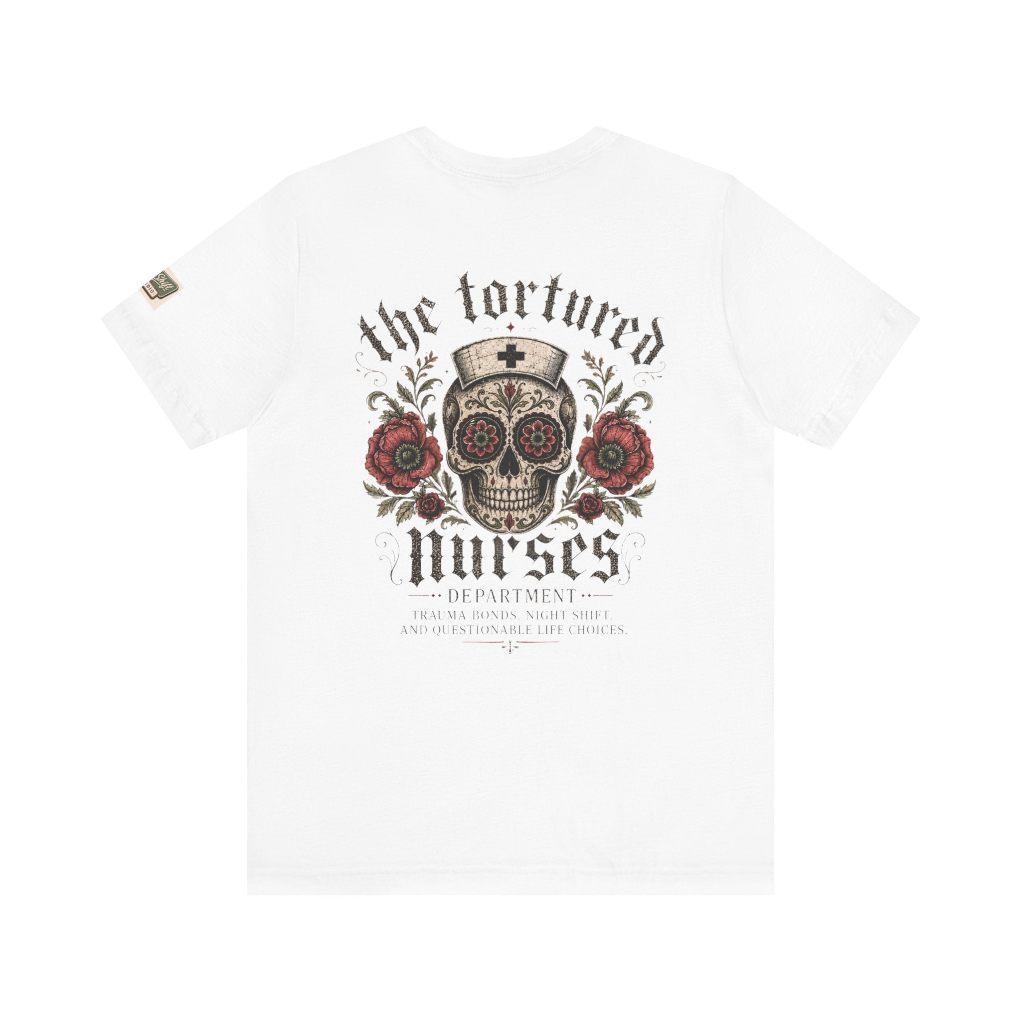The Tortured Nurses Tee | Gothic Nurse Skull Shirt | Vintage Tattoo Medical Graphic Tee