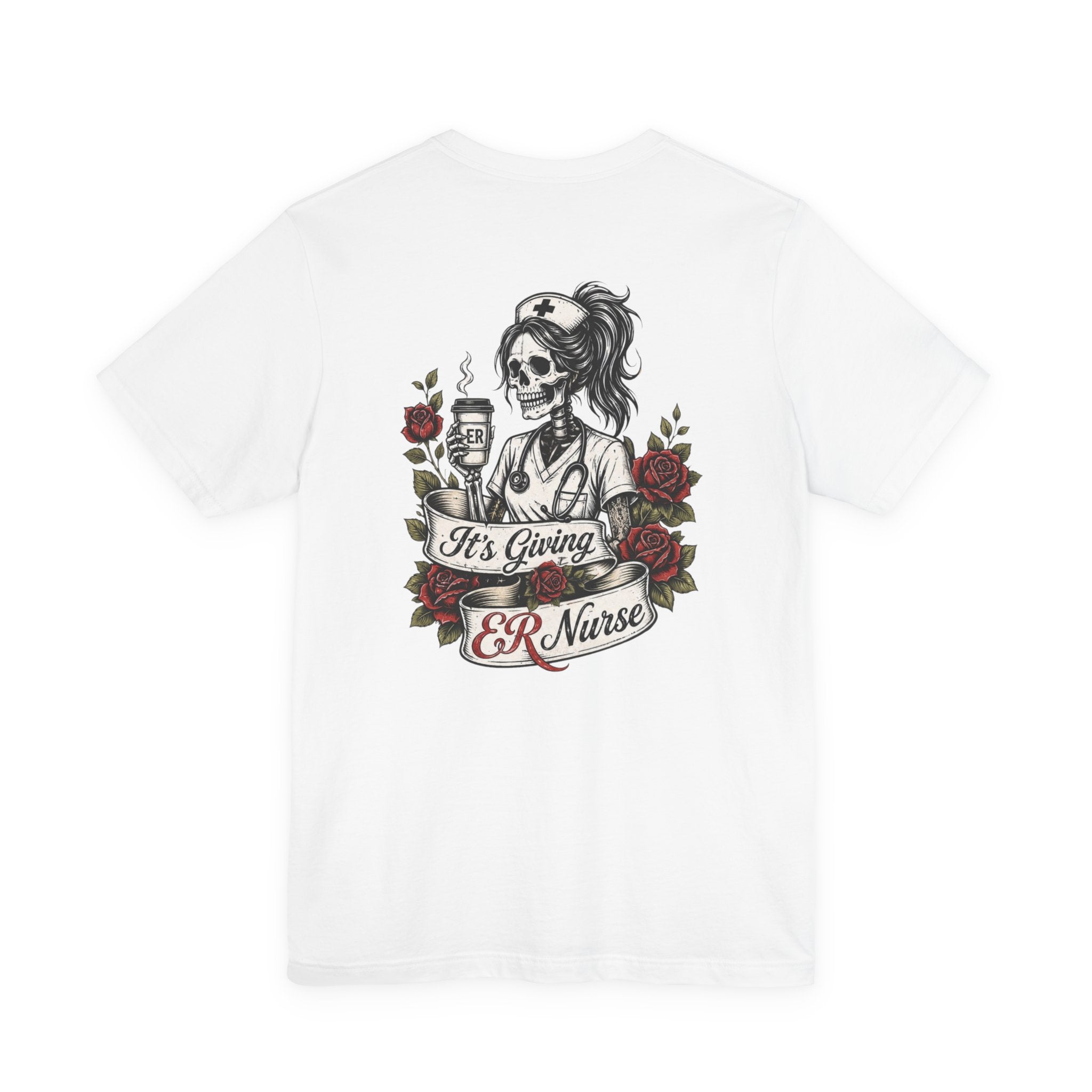 It's Giving ER Nurse Shirt | Funny ER Nurse Tee | Emergency Room Nurse Gift | Gothic Skeleton Nurse Shirt | Tattoo Style Healthcare T-Shirt