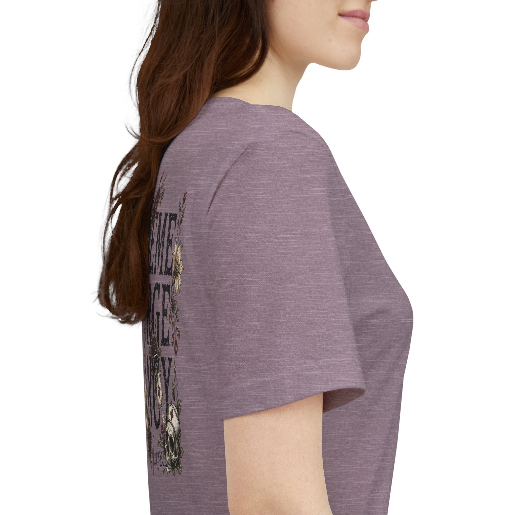 Emergency Nurse Shirt | Gothic Floral Nurse Tee | Vintage Tattoo Style ER Nurse T-Shirt | Bella & Canvas