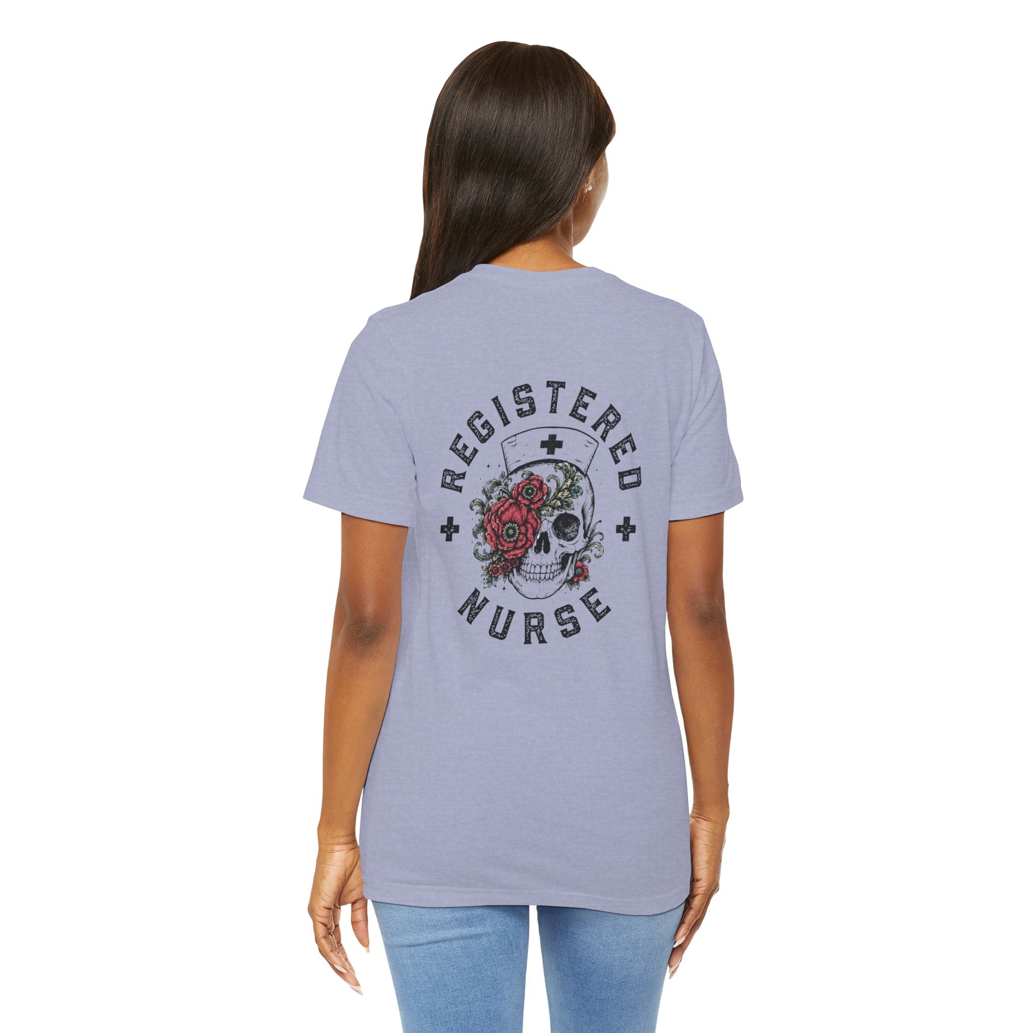 Registered Nurse Vintage Skull Tee | Tattoo Style RN Shirt | Nurse Gift | Floral Skull Graphic Tee | Bella Canvas | Off Shift Studio