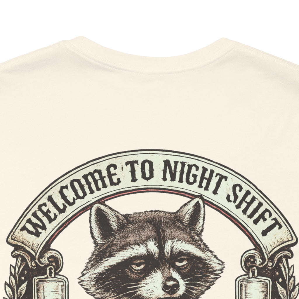 Night Shift Raccoon Nurse T-Shirt — "Welcome to Night Shift" Work Tee for Nurses & Healthcare