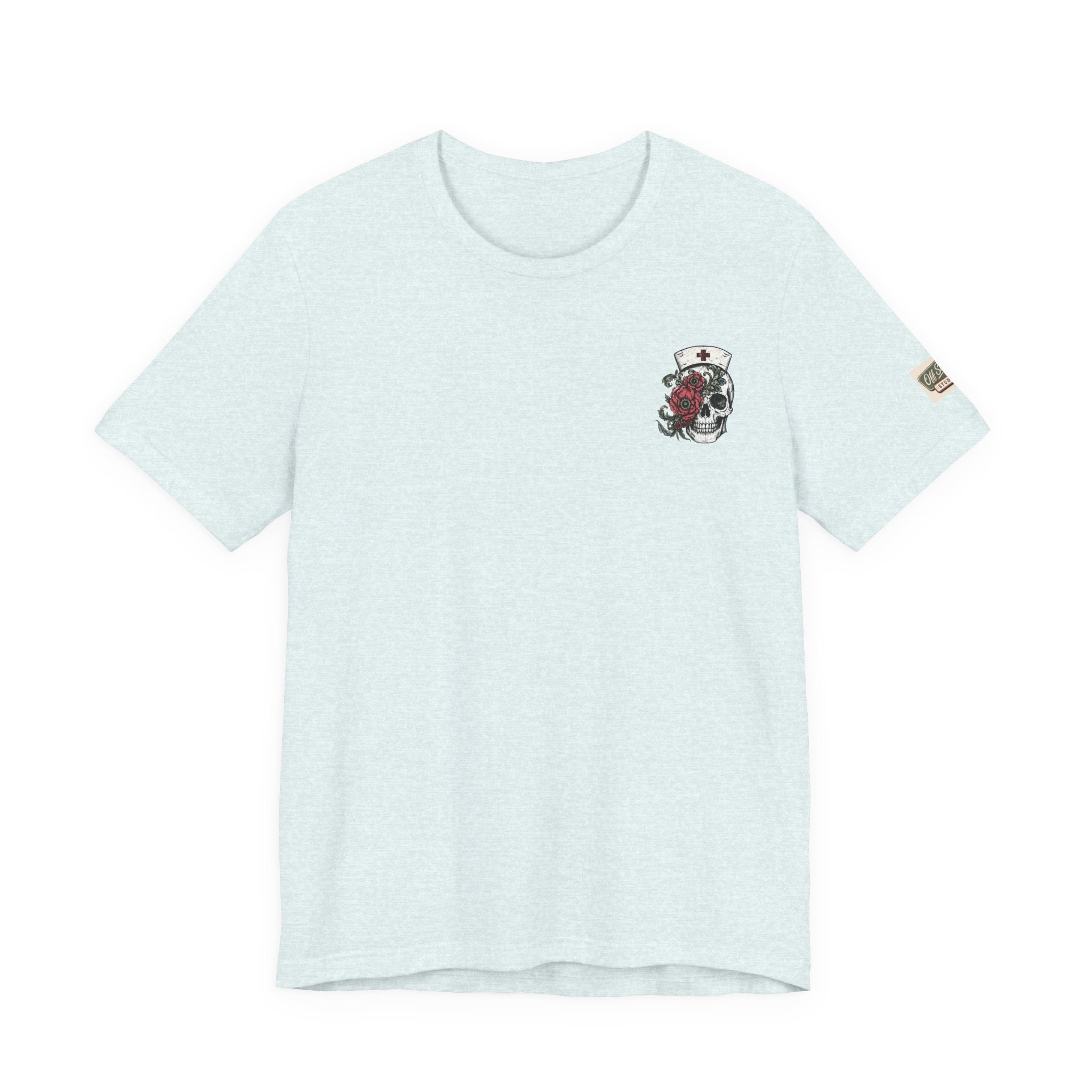 Emergency Nurse Shirt | Gothic Floral Nurse Tee | Vintage Tattoo Style ER Nurse T-Shirt | Bella & Canvas