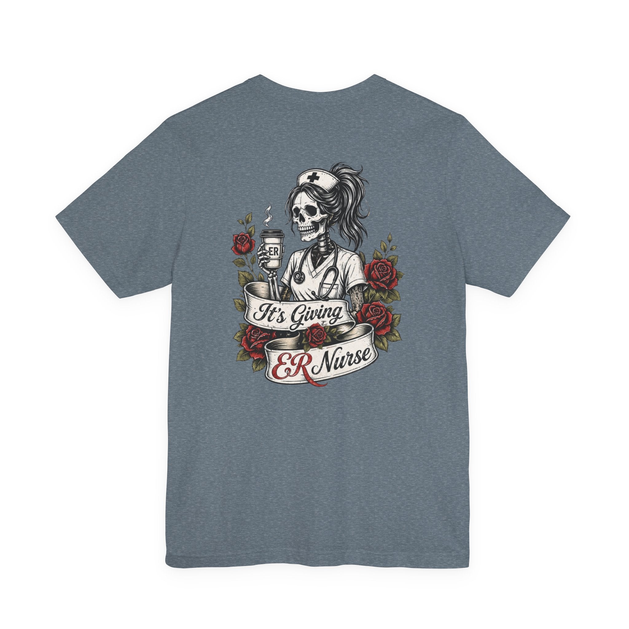 It's Giving ER Nurse Shirt | Funny ER Nurse Tee | Emergency Room Nurse Gift | Gothic Skeleton Nurse Shirt | Tattoo Style Healthcare T-Shirt