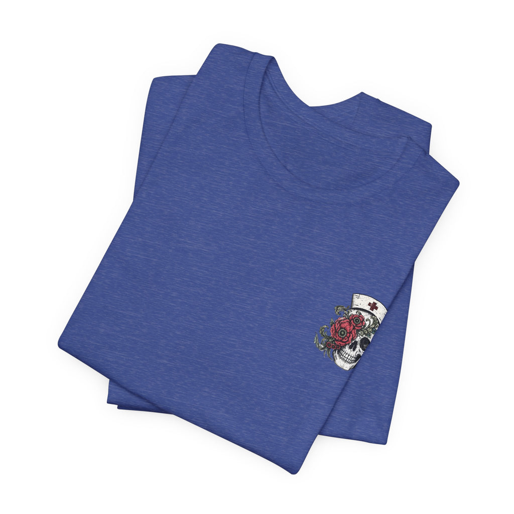 Night Shift Nurse Shirt | Skeleton Nurse T-Shirt | Tattoo Style Medical Shirt | Bella+Canvas