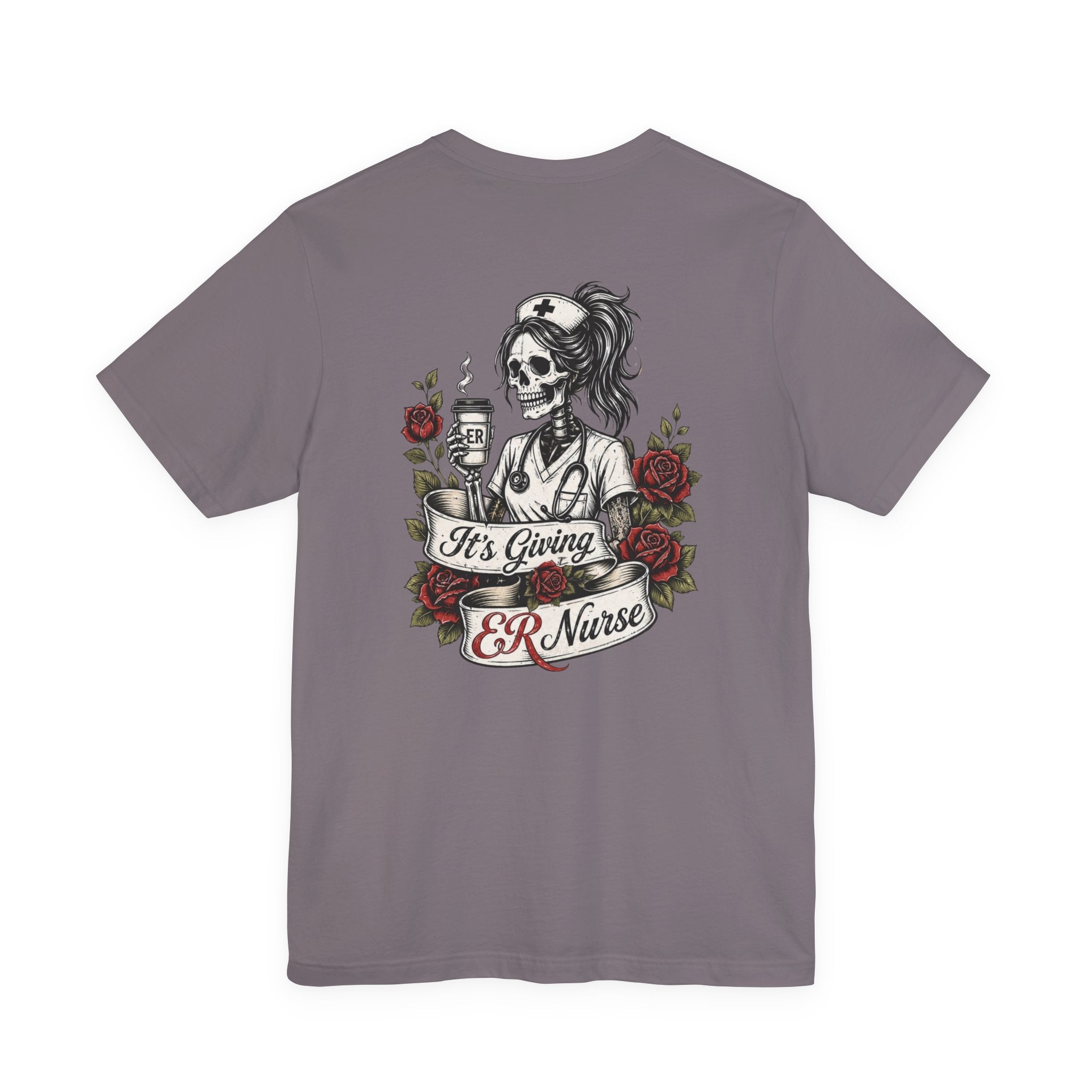 It's Giving ER Nurse Shirt | Funny ER Nurse Tee | Emergency Room Nurse Gift | Gothic Skeleton Nurse Shirt | Tattoo Style Healthcare T-Shirt