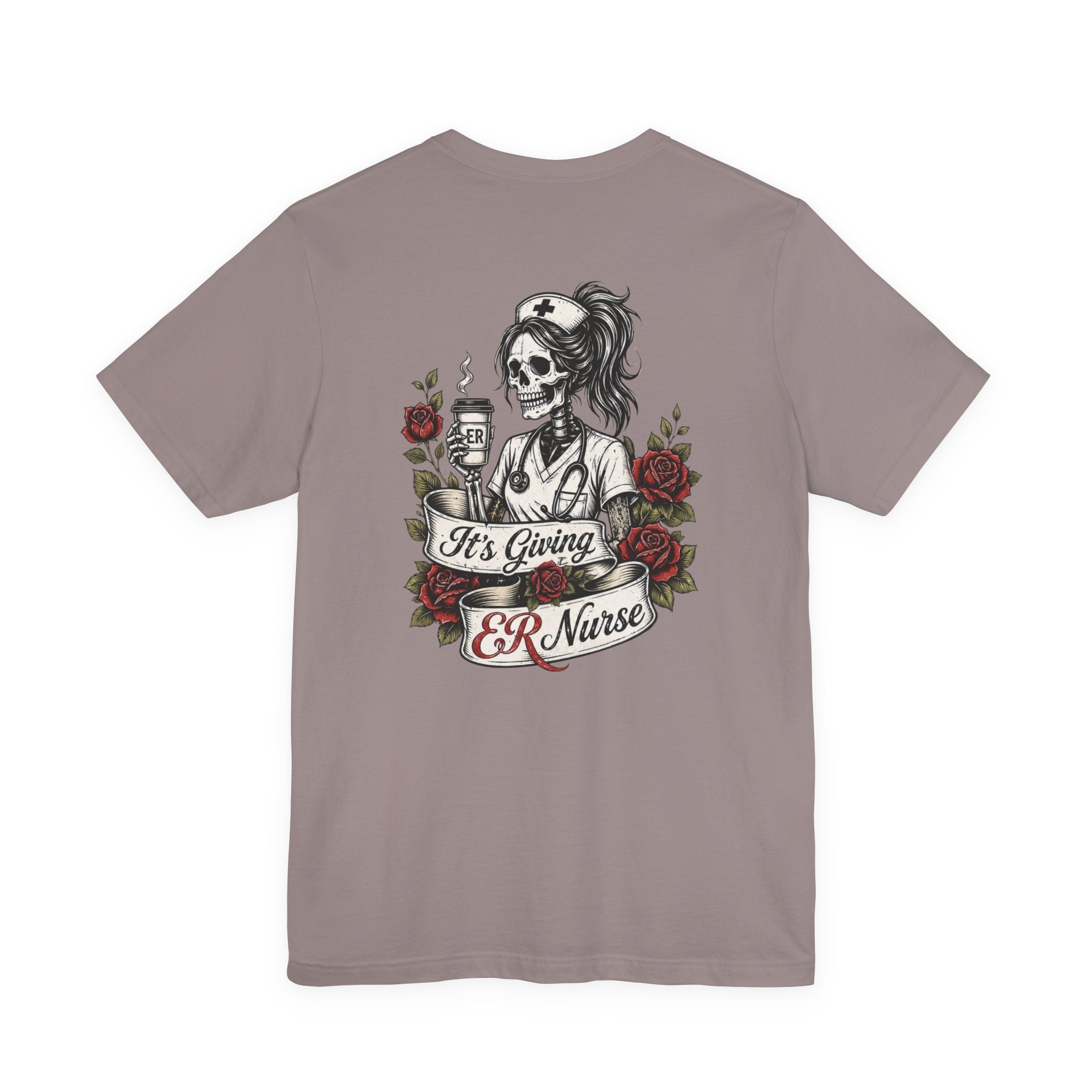 It's Giving ER Nurse Shirt | Funny ER Nurse Tee | Emergency Room Nurse Gift | Gothic Skeleton Nurse Shirt | Tattoo Style Healthcare T-Shirt
