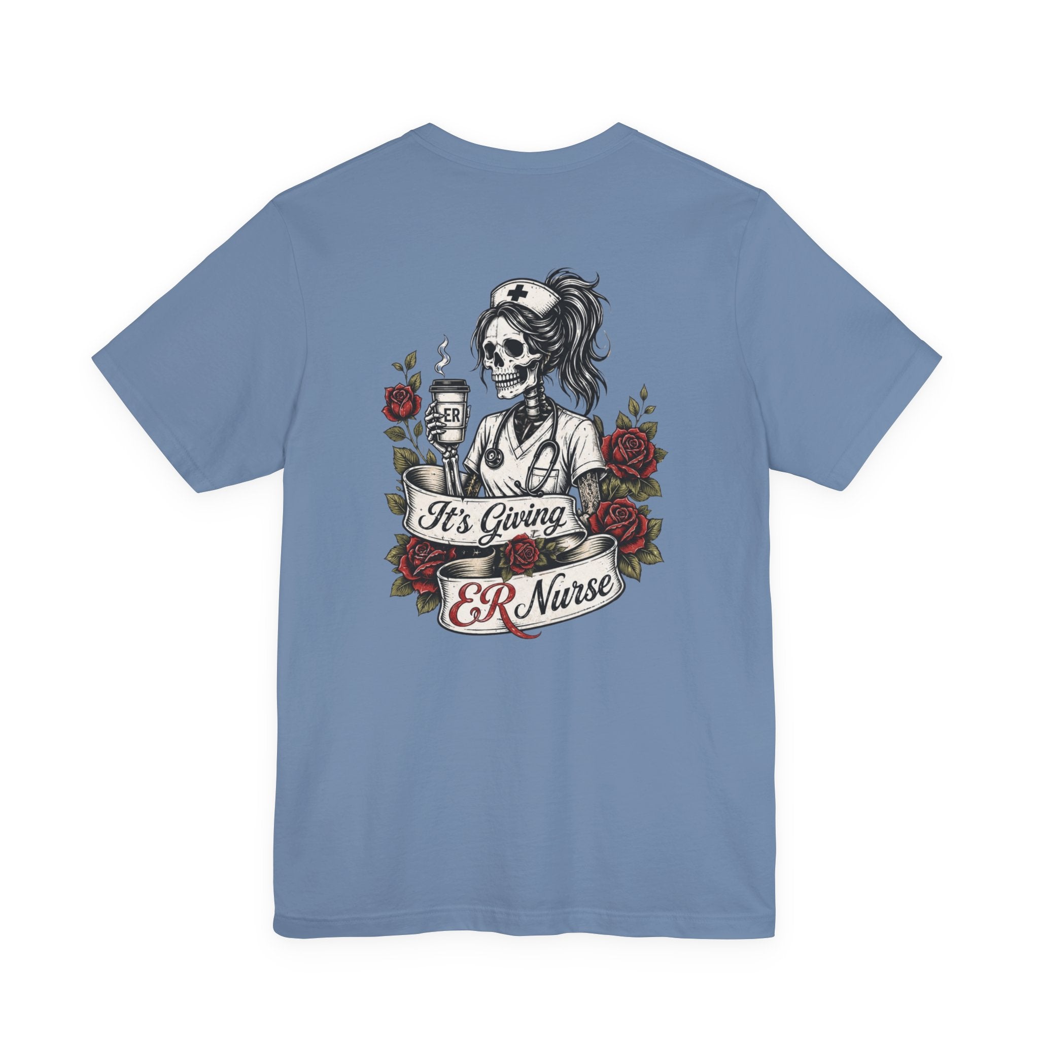 It's Giving ER Nurse Shirt | Funny ER Nurse Tee | Emergency Room Nurse Gift | Gothic Skeleton Nurse Shirt | Tattoo Style Healthcare T-Shirt